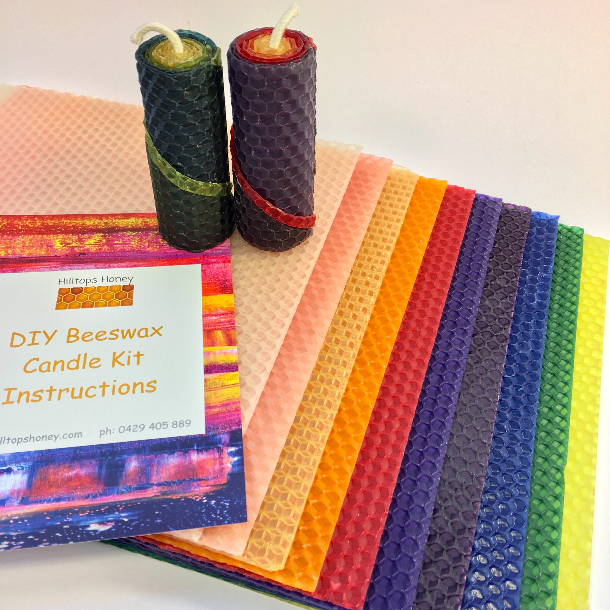 DIY Beeswax Candle Making Kit, Rolled Beeswax Candles