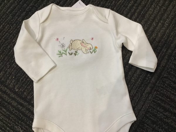 Cute rabbit embroidered Long Sleeve Bodysuit
