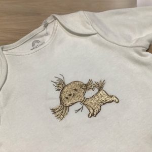 Scruffy Puppy Embroidered Long Sleeve Bodysuit