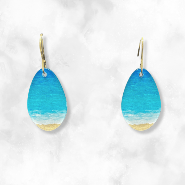 beach round droplet earrings