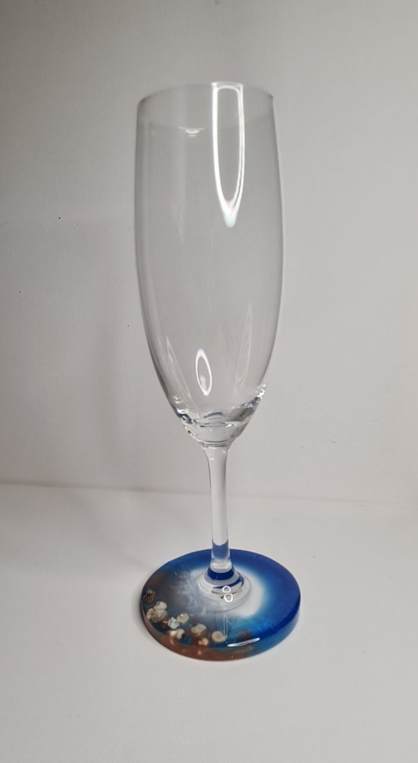 Resin Champagne Glass - Beach