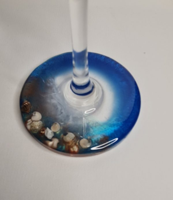 Resin Champagne Glass - Beach