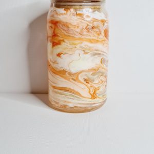 Resin Swirl Glass Libby Cup - Orange/ Yellow/ White