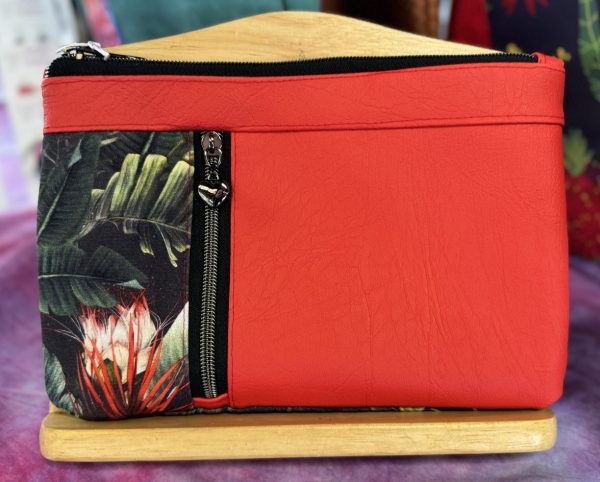 Synthetic leather clutch