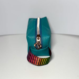 Teal boxy zipper pouch
