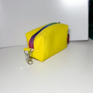Yellow boxy zipper pouch