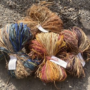 140g bundle of naturally dyed Madagascan raffia in assorted tones.