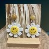 Happy Daisy Earrings. White and Yellow