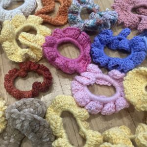 Crocheted Hair Ties in a variety of colours
