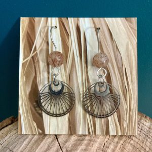 Sun and moon earrings, with gemstones