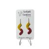 Handcrafted sour gummy worm earrings - yellow and red