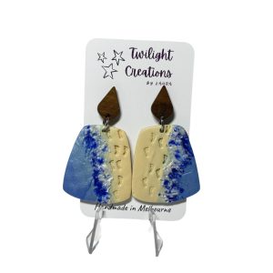 Polymer clay Footprints earrings