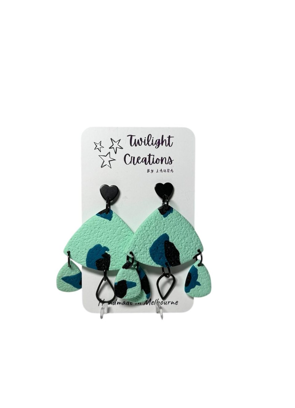 Green Spot Polymer clay earrings