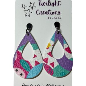 Handcrafted synthetic leather earrings