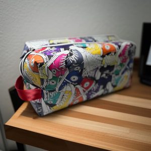 Large sneaker print boxy zipper pouch