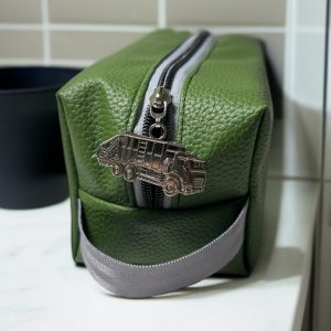 Olive green boxy zipper pouch