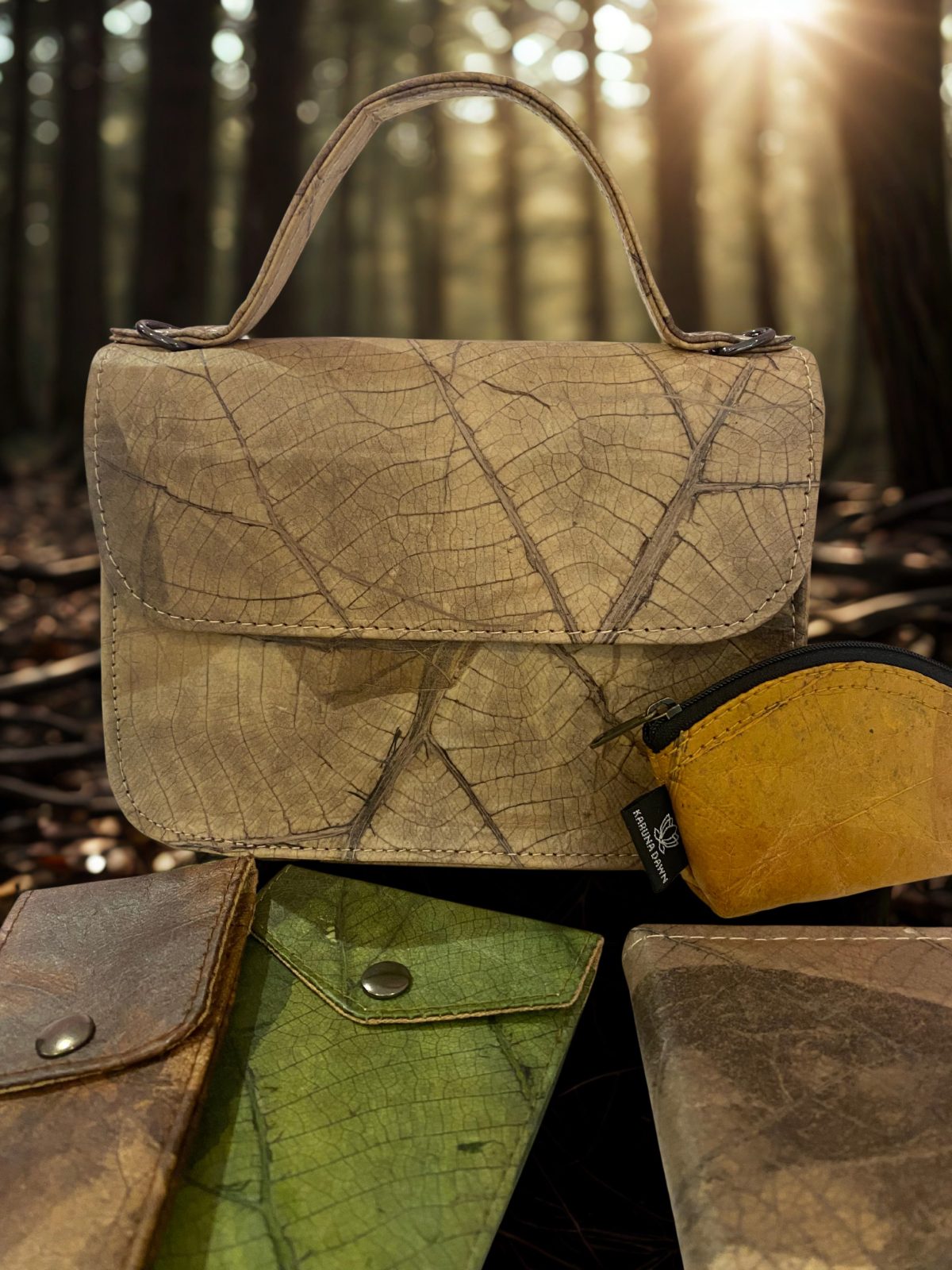 Vegan Leaf Leather Curve Bag