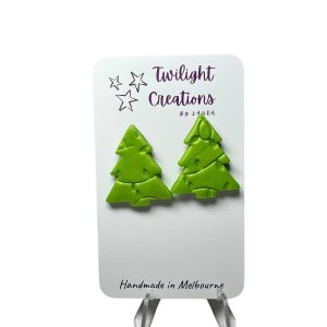 Polymer clay Christmas tree studs