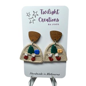 Polymer clay Christmas earrings