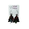 Synthetic leather Christmas earrings