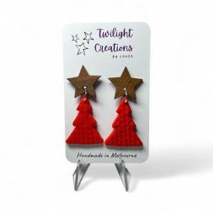 Polymer clay Christmas earrings