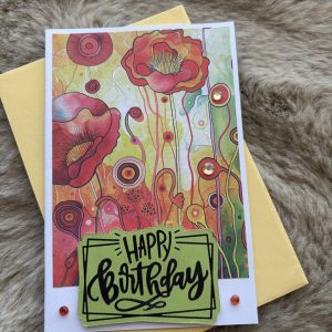 Happy birthday orange flowers