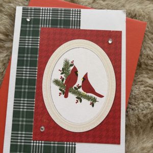 Red birds blank card