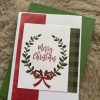 Green wreath Christmas card