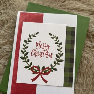 Green wreath Christmas card