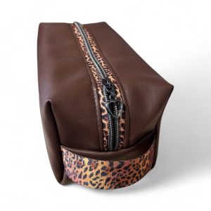 Chocolate boxy zipper pouch