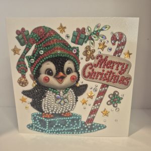 Penguin on ice Christmas card
