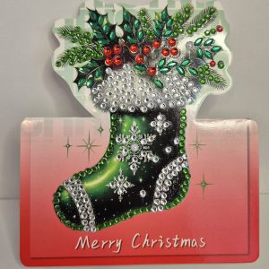 green xmas stocking mini card
