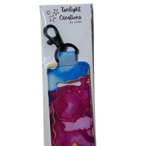Pink/blue swirly print lipgloss holder