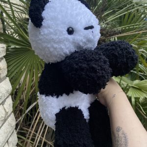 Teddy panda bear crochet plushie
