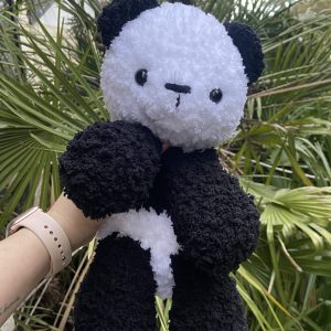 Teddy panda bear crochet plushie