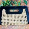 Handmade Leather Rattan Webbing Clutch (Black)