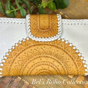 Large White Boho Mandala Wallet & Clutch