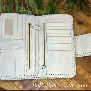 Large White Boho Mandala Wallet & Clutch
