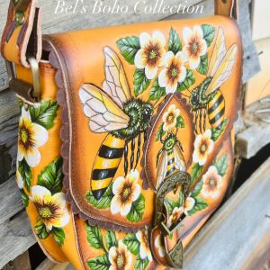 The Hand-Painted Bee Blossom Bag