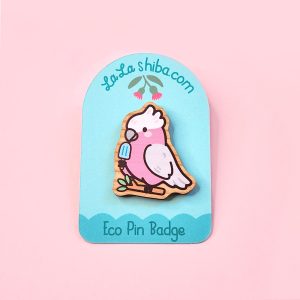 Galah Eco Wood Pin Badge