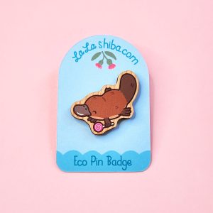 Platypus Eco Wood Pin Badge