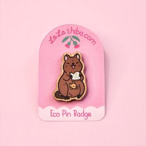 Quokka Eco Wood Pin Badge