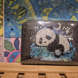panda zippered card wallet