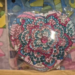 pink heart compact mirror