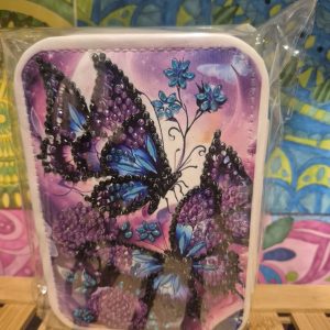 Purple butterfly medium jewellery box