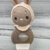 Baby Rattle - Peach Bunny with Hat