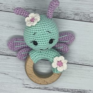 Baby Rattle - Mint Dragonfly