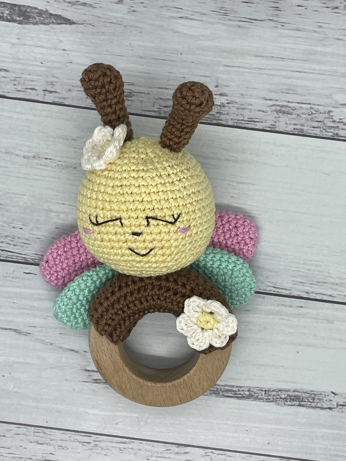 Baby Rattle - Yellow Butterfly