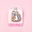 Kitty Eco Wood Pin Badge